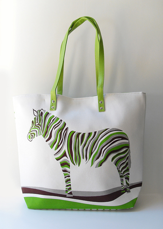 Zebra: Green -Embroidery - Click Image to Close